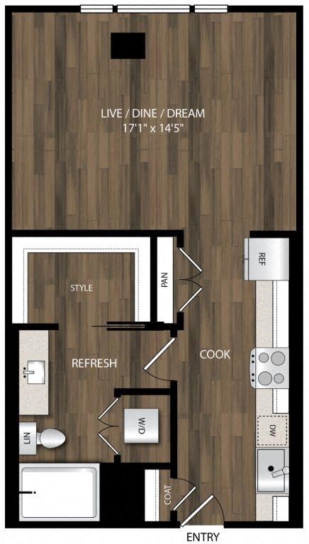 Portland Astoria Apartments in Portland, Oregon S4.1 Floor Plan